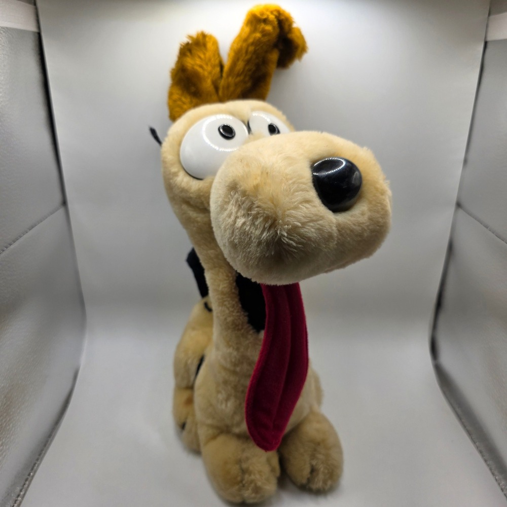 Vtg Odie Plush Garfield Dog United Feature Syndicate Plastic Eyes Tongue 12in